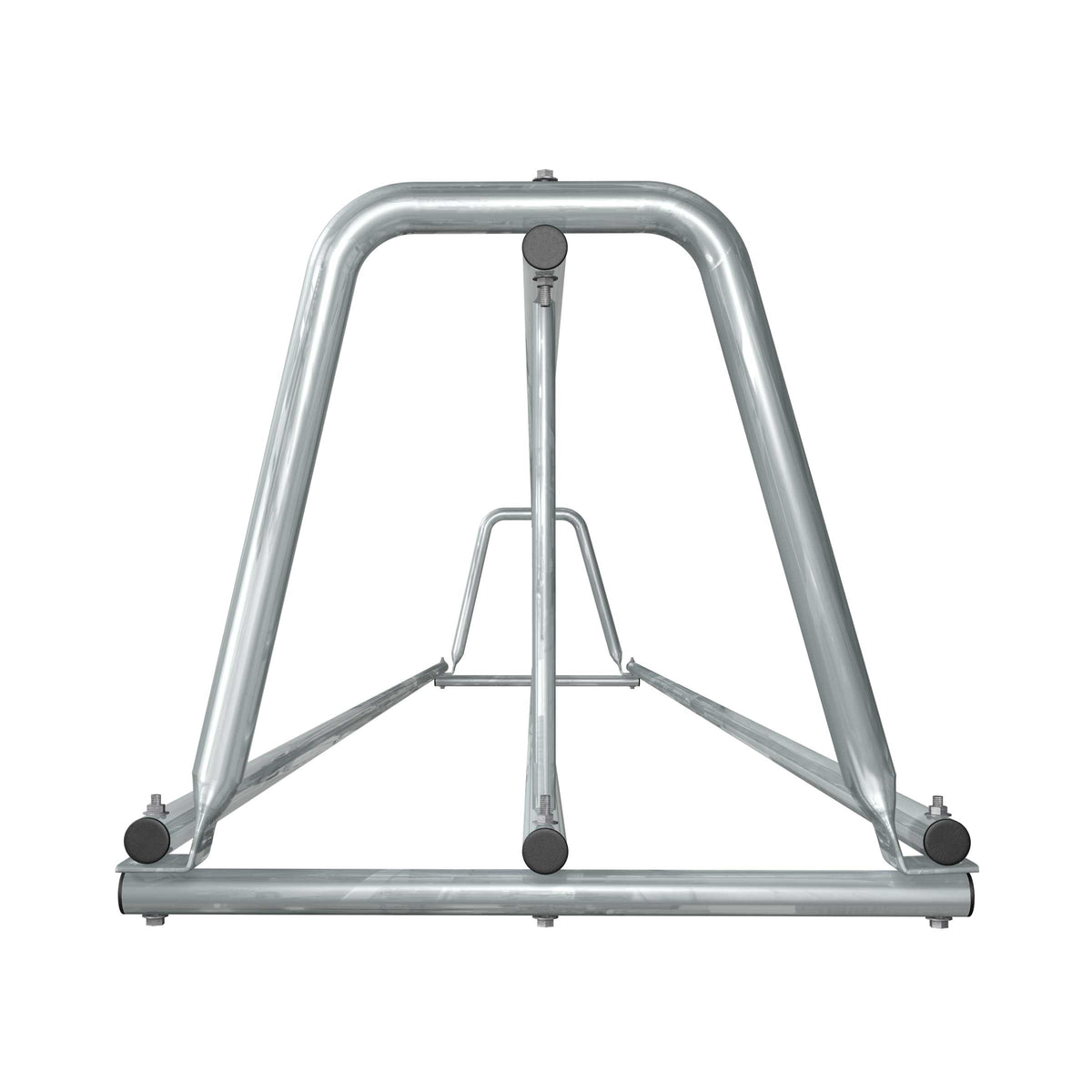 16 ft long A-shaped bike rack of galvanized steel tubing - double sided in side view