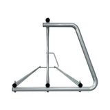 16 ft long D-shaped bike rack of galvanized steel tubing - double sided in side view