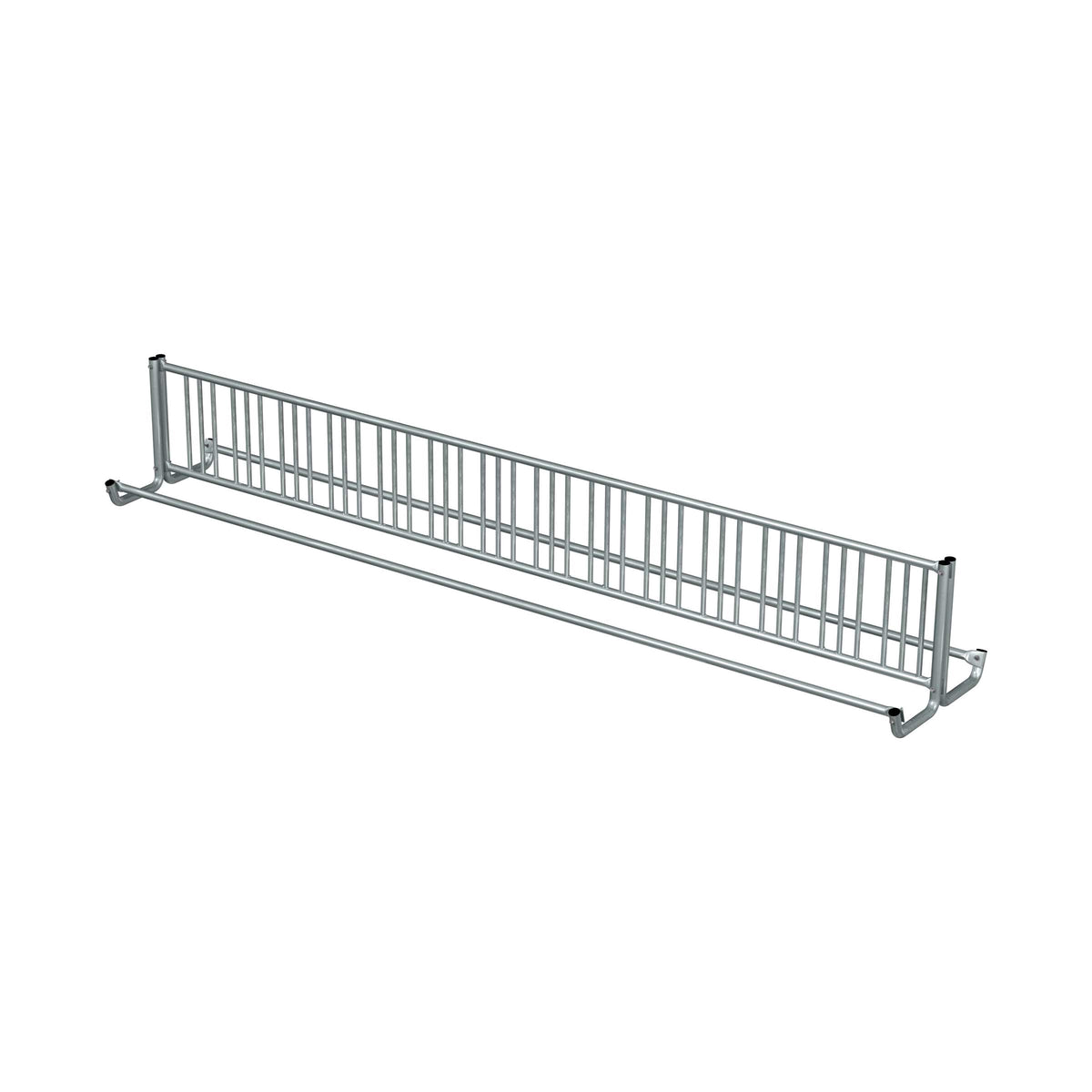 16 ft long bike rack of galvanized steel tubing - double sided in 3/4 view