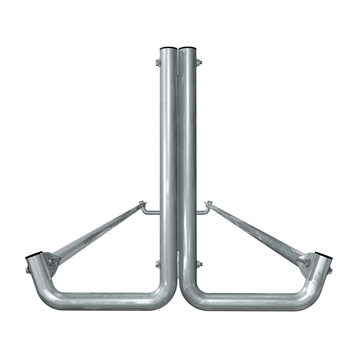 16 ft long bike rack of galvanized steel tubing - double sided in side view