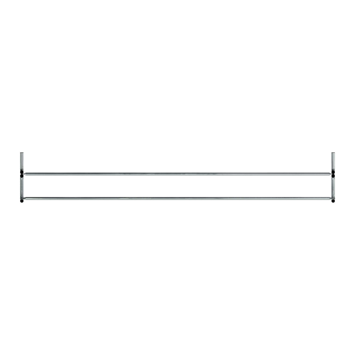 16 ft long bike rack of galvanized steel tubing - single sided in top view