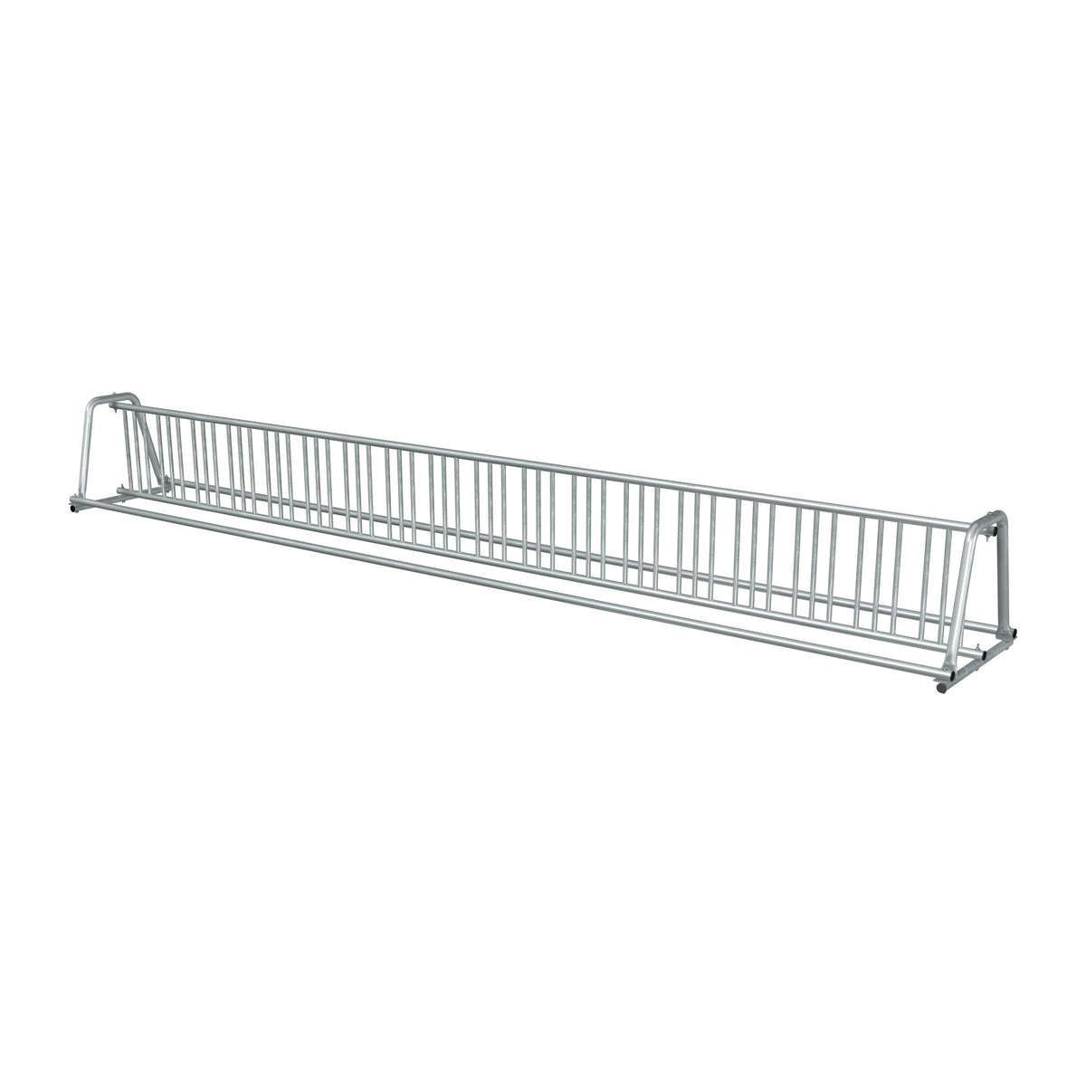 20 ft long A-shaped bike rack of galvanized steel tubing - double sided in 3/4 view