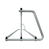 20 ft long D-shaped bike rack of galvanized steel tubing - double sided in side view