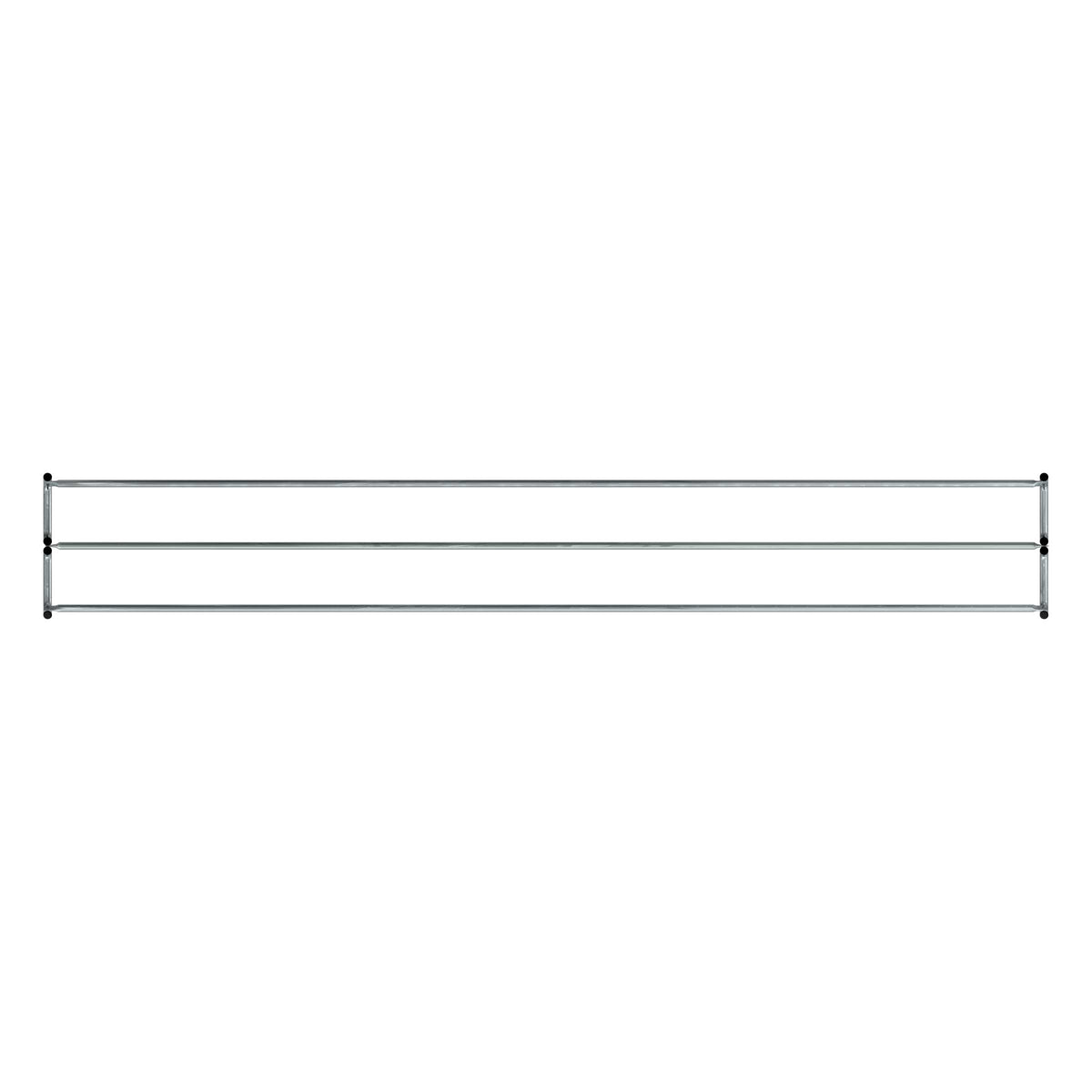 20 ft long bike rack of galvanized steel tubing - double sided in top view