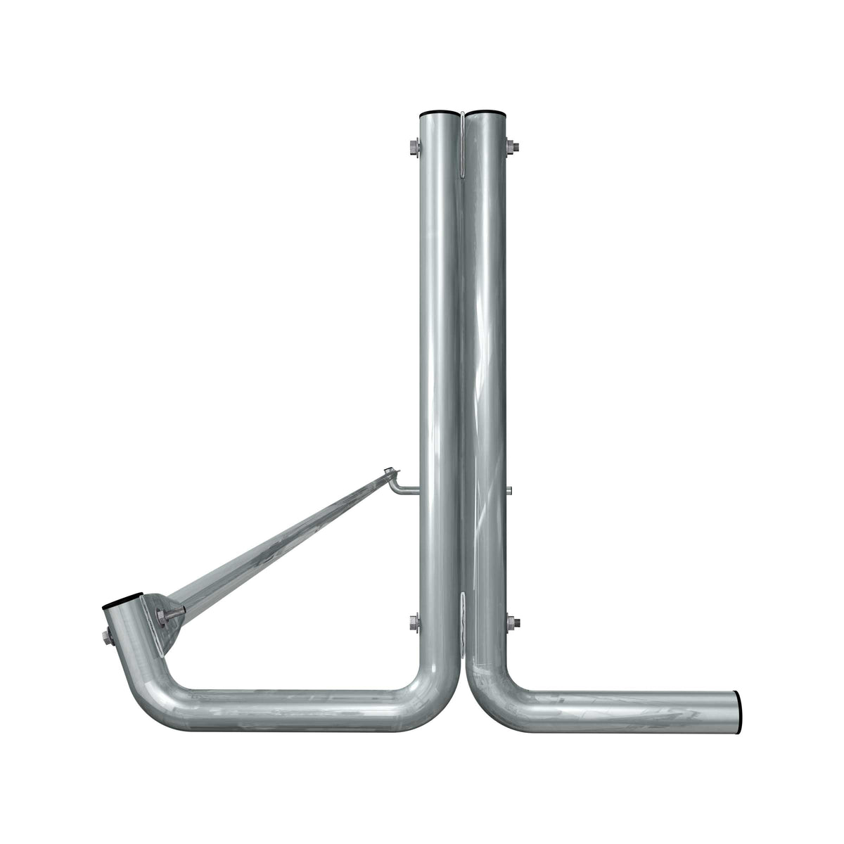 20 ft long bike rack of galvanized steel tubing - single sided in side view