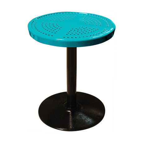 24TAB30 24" round perforated pedestal table 30" high - teal