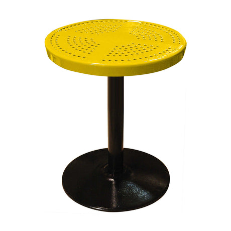 24TAB30 24" round perforated pedestal table 30" high - yellow