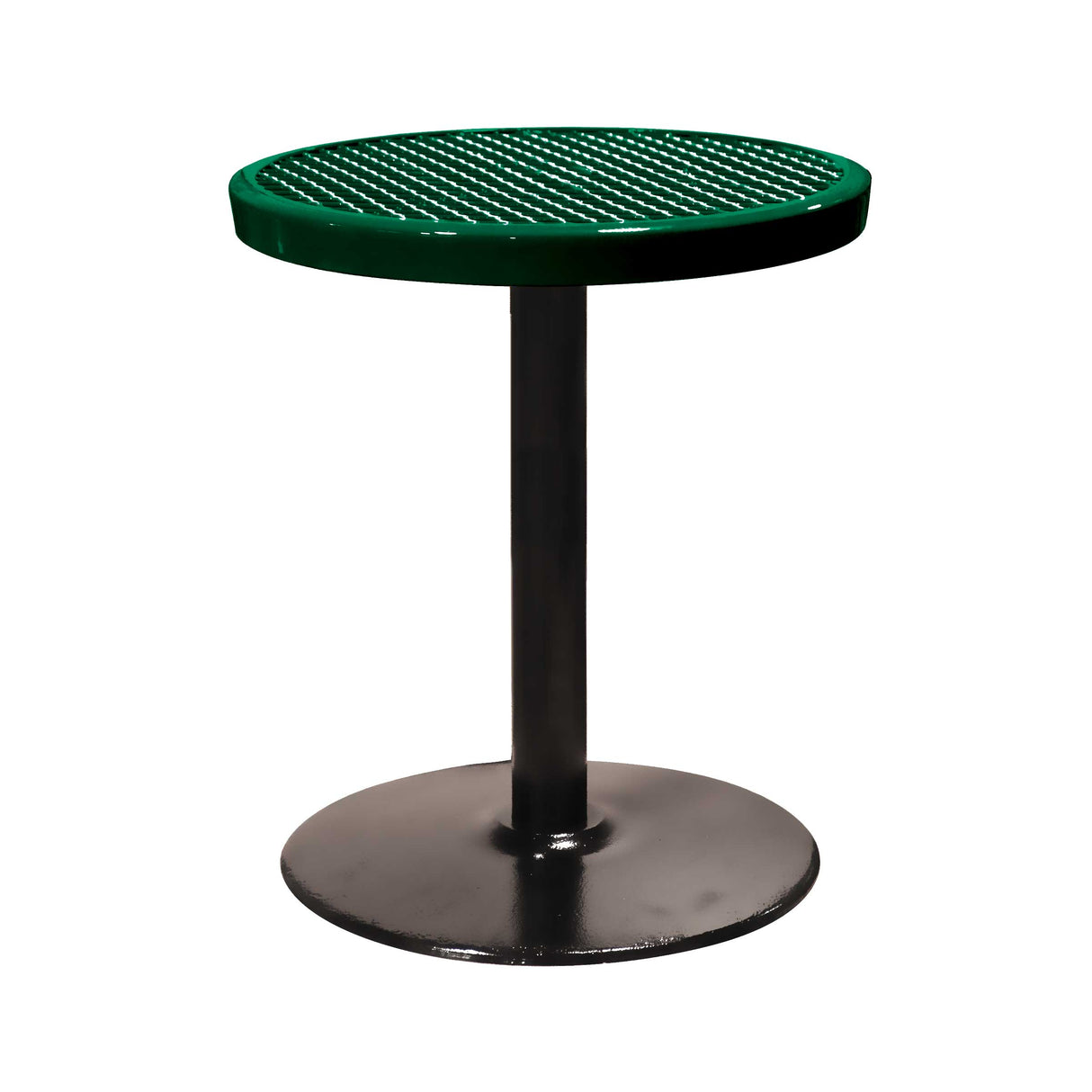 24TABX30 24" round expanded pedestal table 30" high - black green