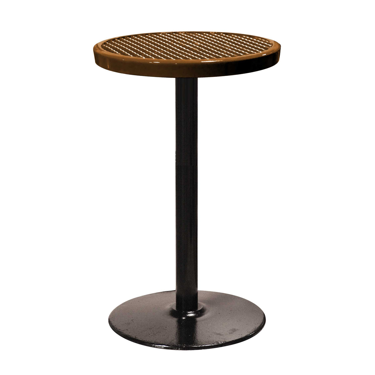 24TABX40 24" round expanded pedestal table 40" high - brown