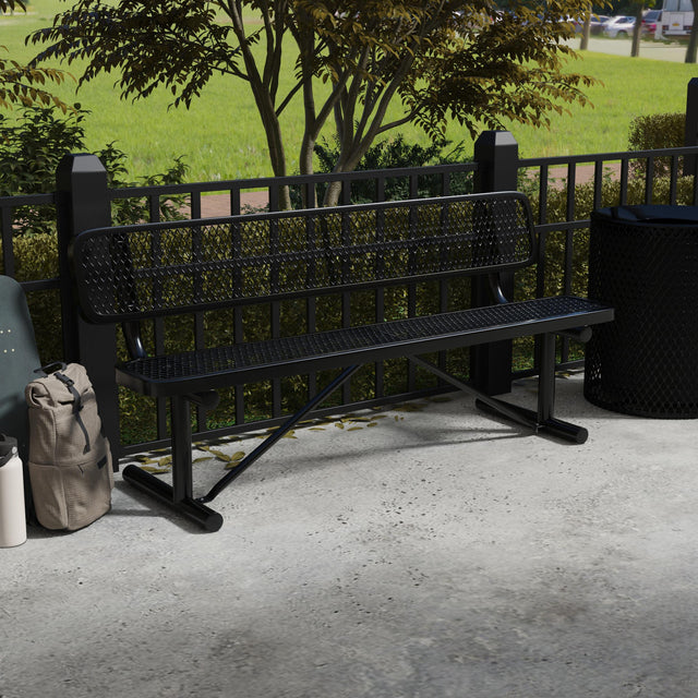 Quick Ship B6WBP 6 Foot Expanded Metal Bench with Back – LeisureCraft®