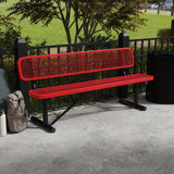 Quick Ship B6WBP 6 Foot Expanded Metal Bench with Back
