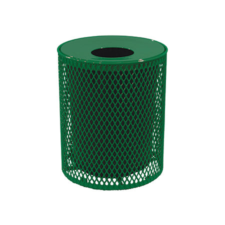 Green perforated receptacle on a white background.