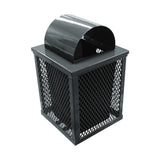 32 gal. square expanded metal receptacle with dome lid and square plastic liner in dark gray thermoplastic finish - 3/4 view