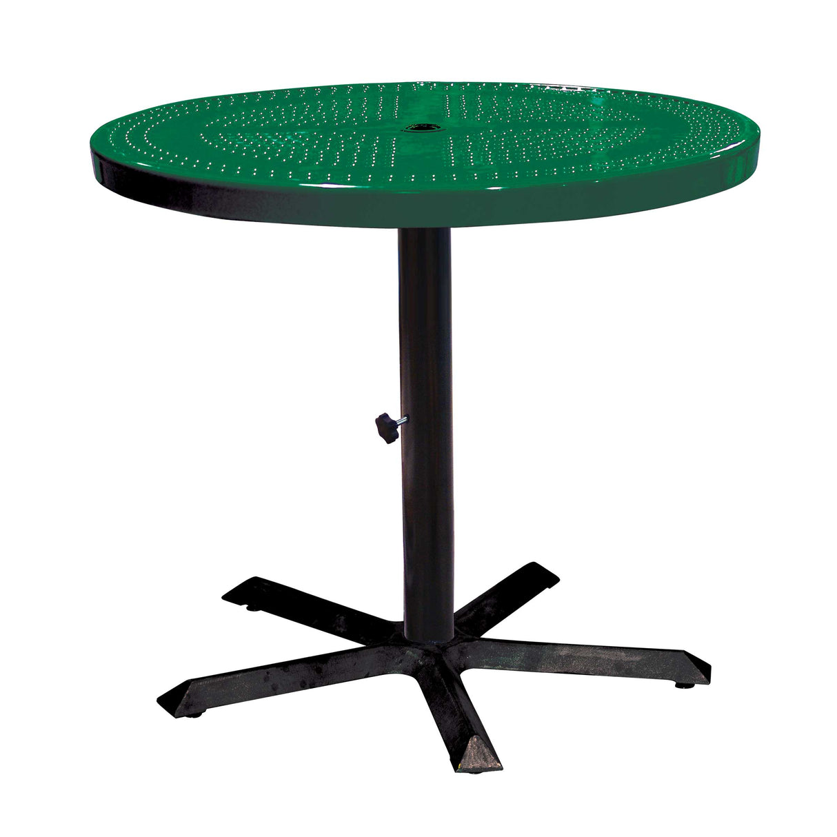 36TAB30 36 inch round perforated pedestal table 30 inches high - green