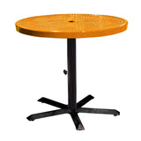 36TAB30 36 inch round perforated pedestal table 30 inches high - orange