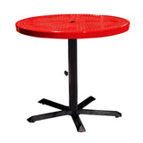 36TAB30 36 inch round perforated pedestal table 30 inches high - red