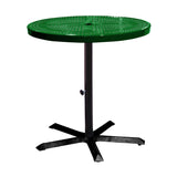 36TAB40 36 inch round perforated pedestal table 40 inches high - black green