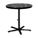 36TAB40 36 inch round perforated pedestal table 40 inches high - black