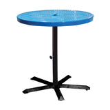 36TAB40 36 inch round perforated pedestal table 40 inches high - blue