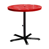 36TAB40 36 inch round perforated pedestal table 40 inches high - red