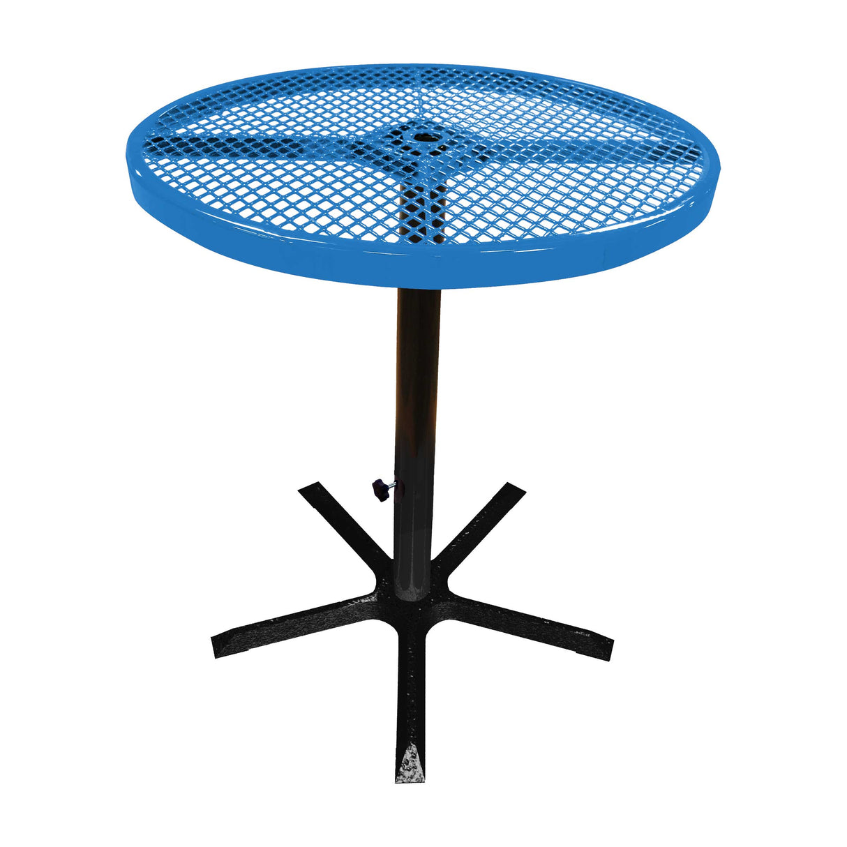 36TABX40 36 inch round expanded pedestal table 40 inches high - blue