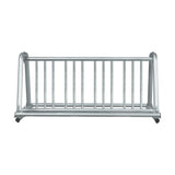 5 ft long A-shaped bike rack of galvanized steel tubing - double sided in front view