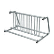 5 ft long D-shaped bike rack of galvanized steel tubing - double sided in 3/4 view