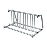 5 ft long D-shaped bike rack of galvanized steel tubing - double sided in 3/4 view
