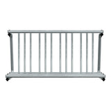 5 ft long D-shaped bike rack of galvanized steel tubing - double sided in front view