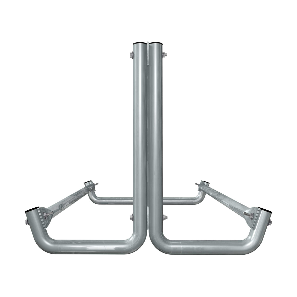5 ft long bike rack of galvanized steel tubing - double sided in side view