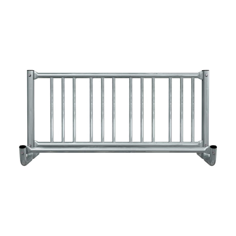 5 ft long bike rack of galvanized steel tubing - single sided in front view
