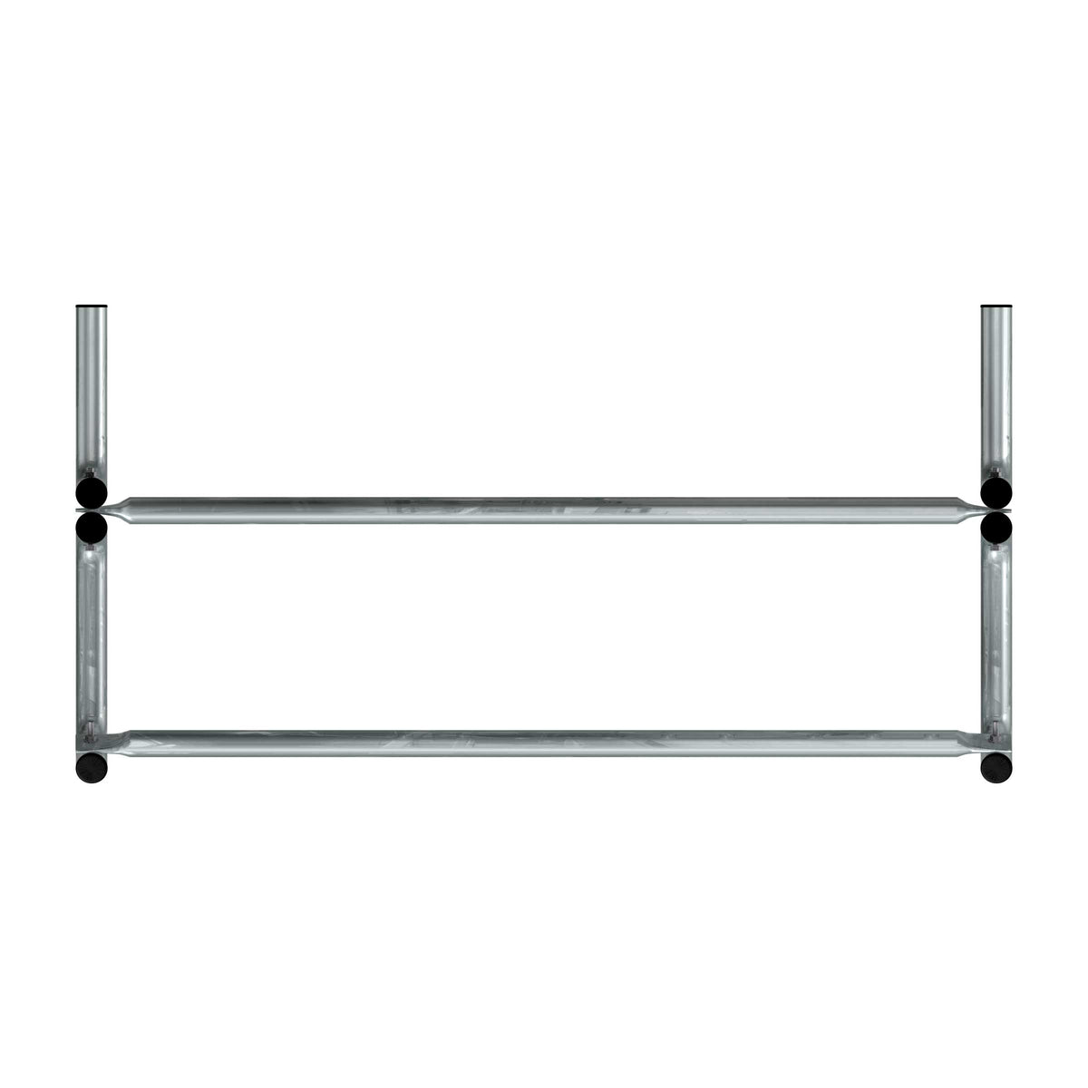 5 ft long bike rack of galvanized steel tubing - single sided in top view