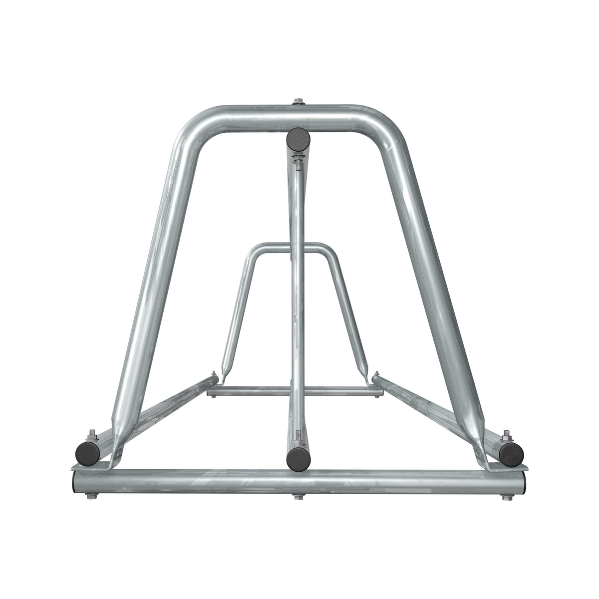 8 ft long A-shaped bike rack of galvanized steel tubing - double sided in right view