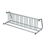 8 ft long D-shaped bike rack of galvanized steel tubing - double sided in 3/4 view
