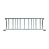 8 ft long D-shaped bike rack of galvanized steel tubing - double sided in front view