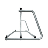 8 ft long D-shaped bike rack of galvanized steel tubing - double sided in side view