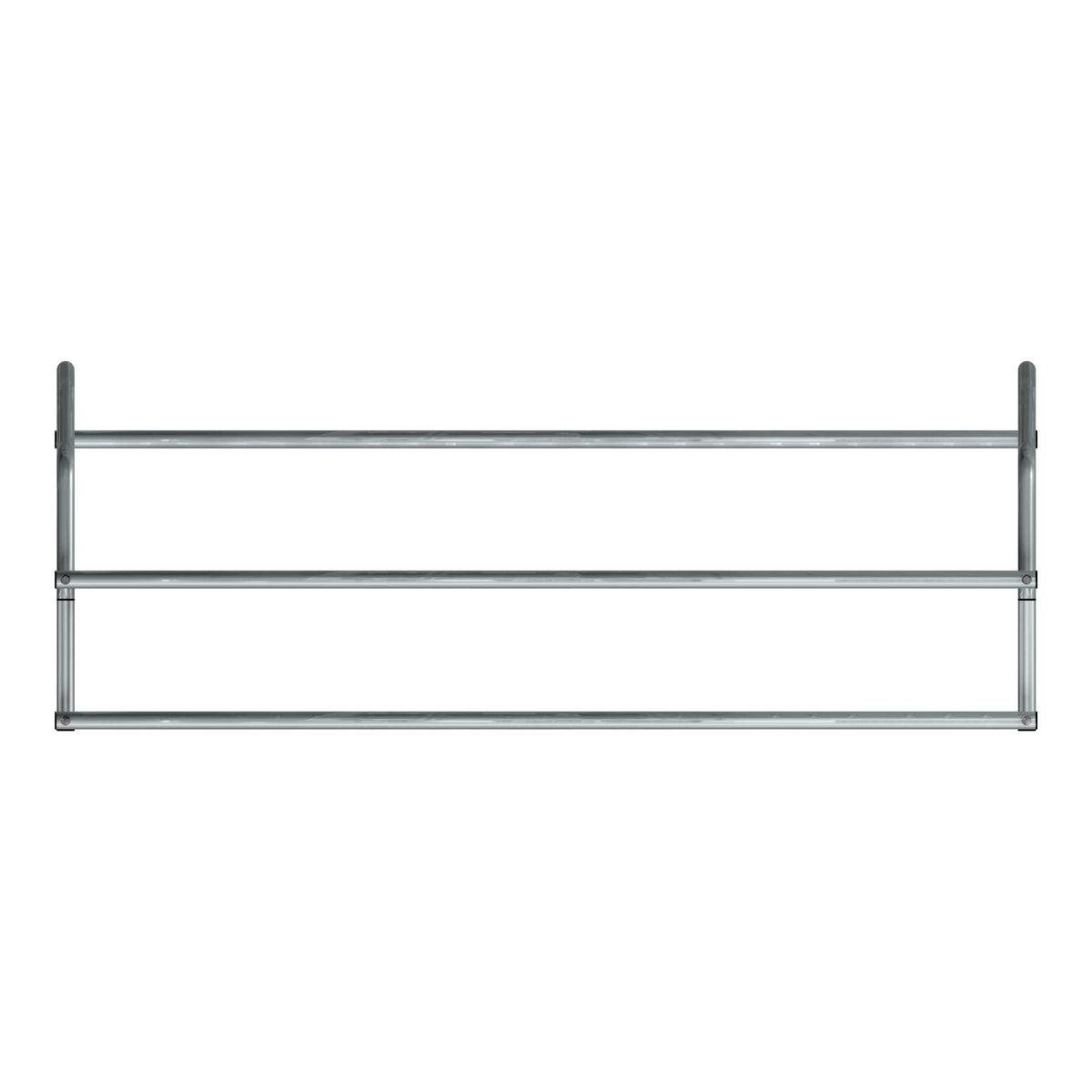 8 ft long D-shaped bike rack of galvanized steel tubing - double sided in top view