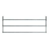 8 ft long D-shaped bike rack of galvanized steel tubing - double sided in top view