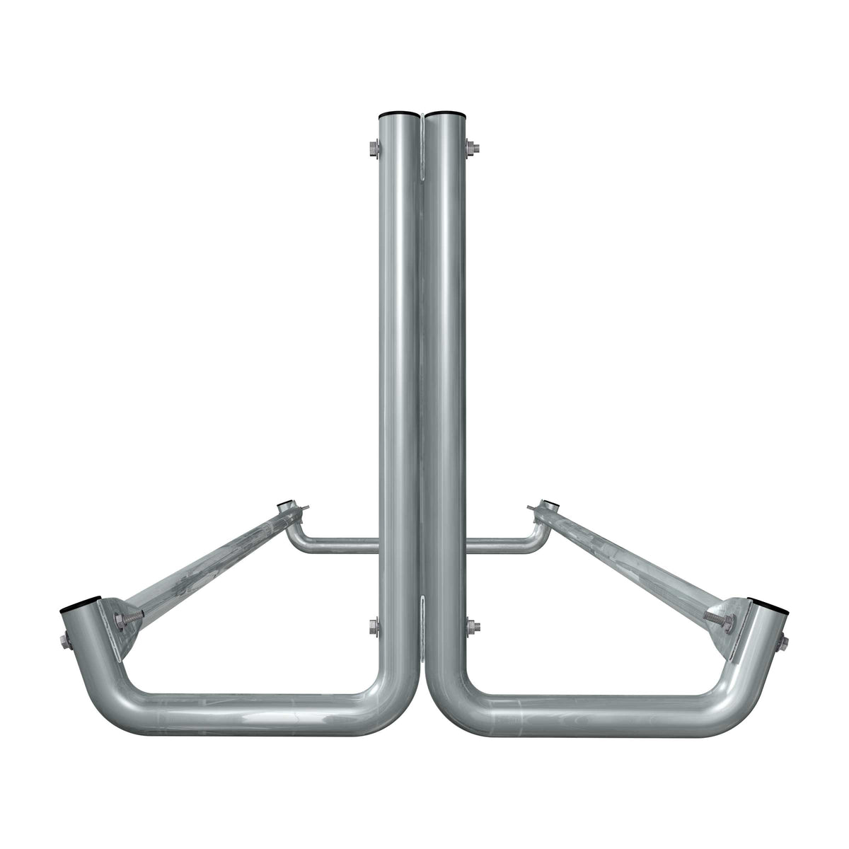 8 ft long bike rack of galvanized steel tubing - double sided in side view
