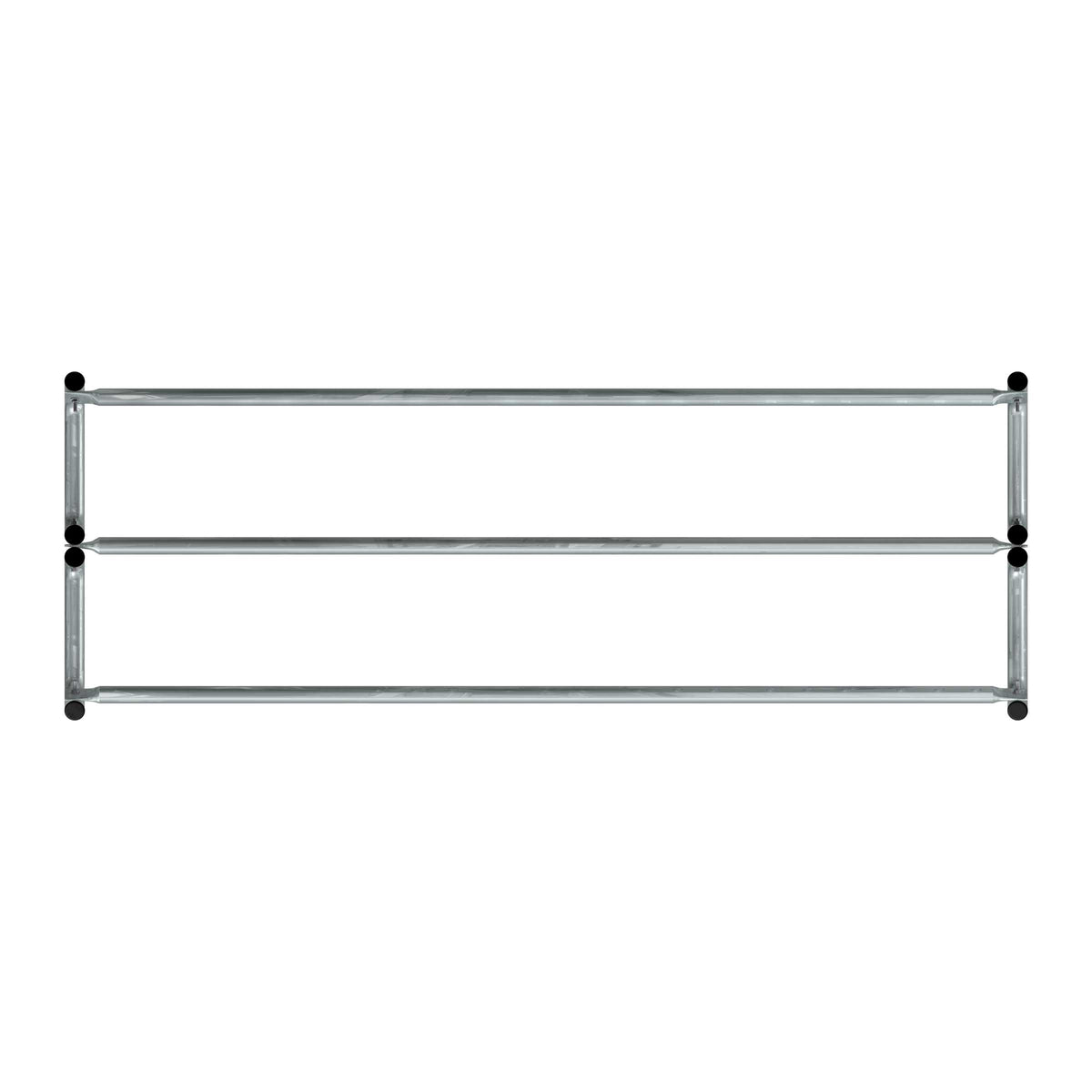 8 ft long bike rack of galvanized steel tubing - double sided in top view