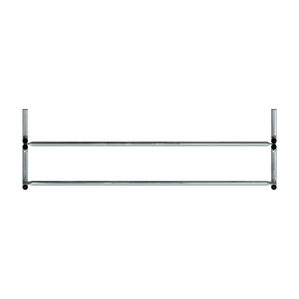 8 ft long bike rack of galvanized steel tubing - single sided in top view