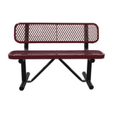 Standard Expanded Metal Bench With Back - portable mount