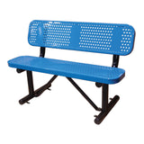 Perforated Stadium Bench With Back - surface mount