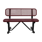 Expanded Metal Stadium Bench With Back - surface mount