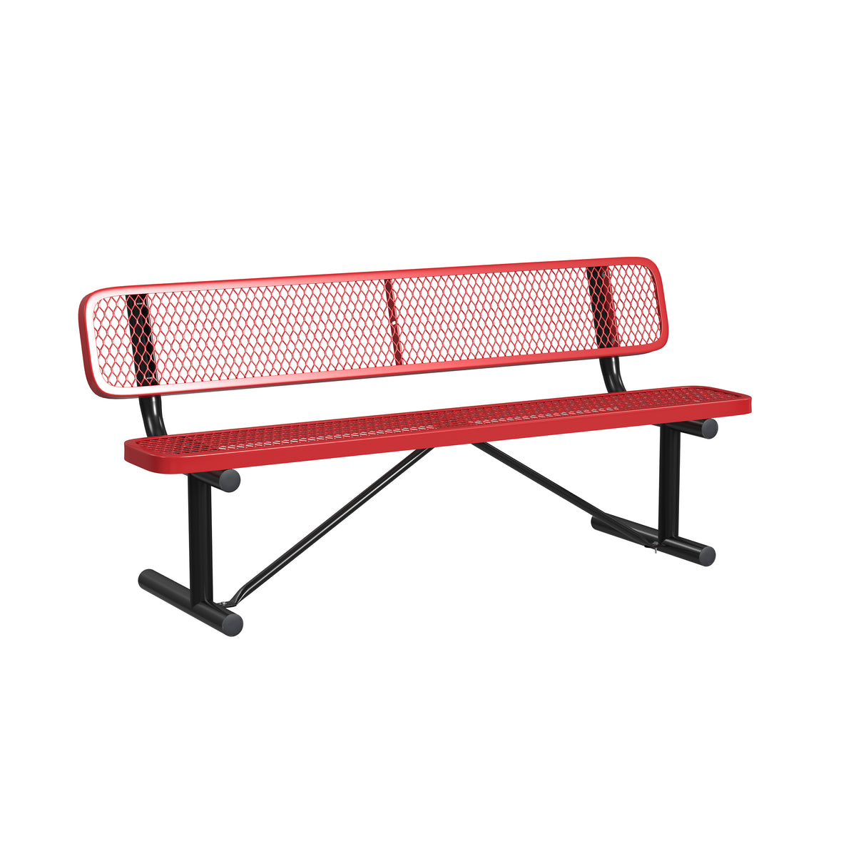 Quick Ship B6WBP 6 Foot Expanded Metal Bench with Back – LeisureCraft®