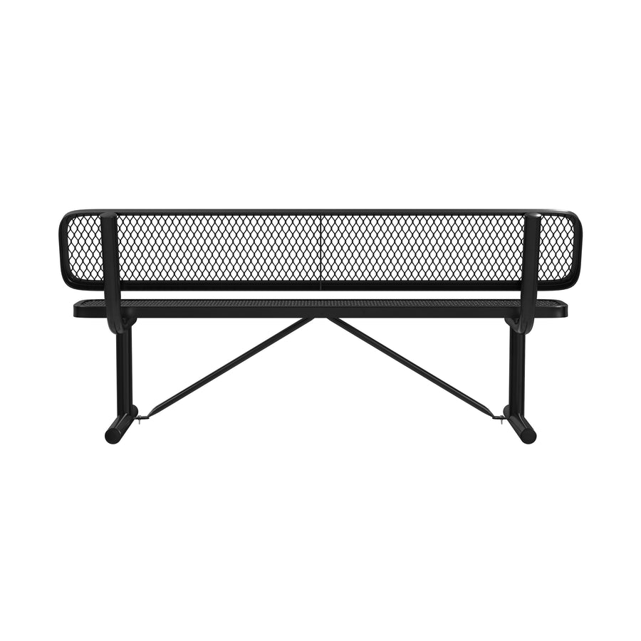 Quick Ship B6WBP 6 Foot Expanded Metal Bench with Back – LeisureCraft®