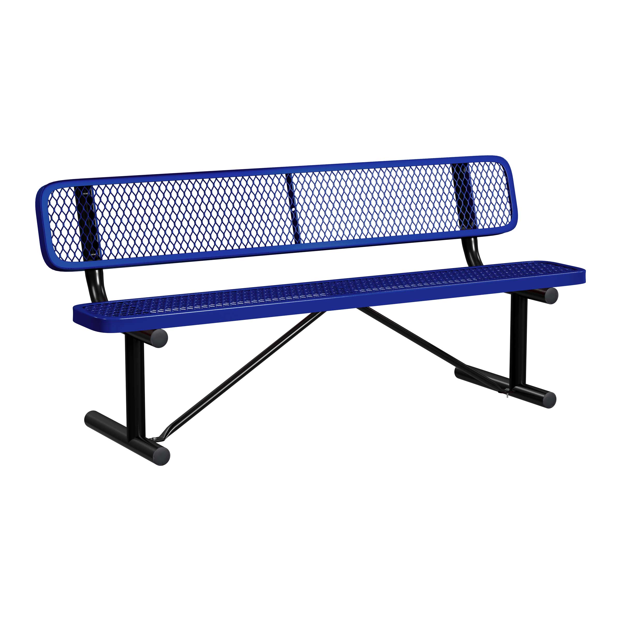 Standard Expanded Metal Bench With Back - portable mount