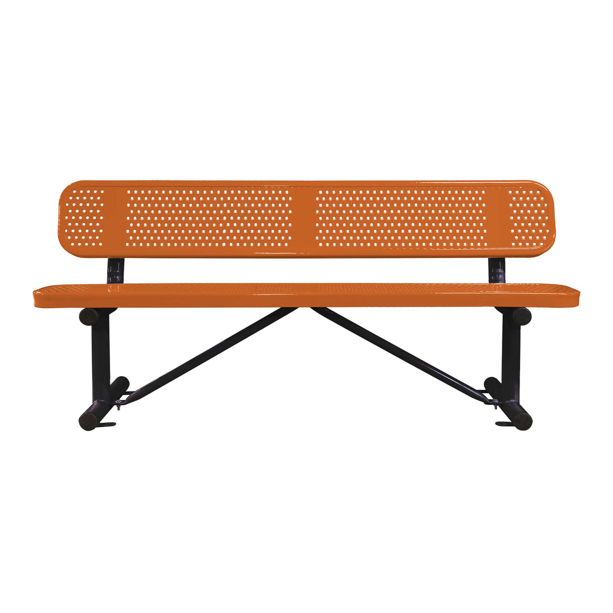 Perforated Stadium Bench With Back - surface mount