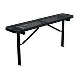 6 ft expanded metal in-ground mount players bench 15" wide with black seat and black powder-coated legs