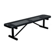 6 ft expanded metal portable mount players bench 15" wide with purple seat and black powder-coated legs